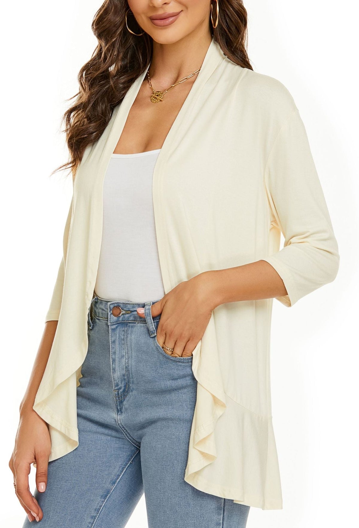 Women's Open Front Draped Cardigan