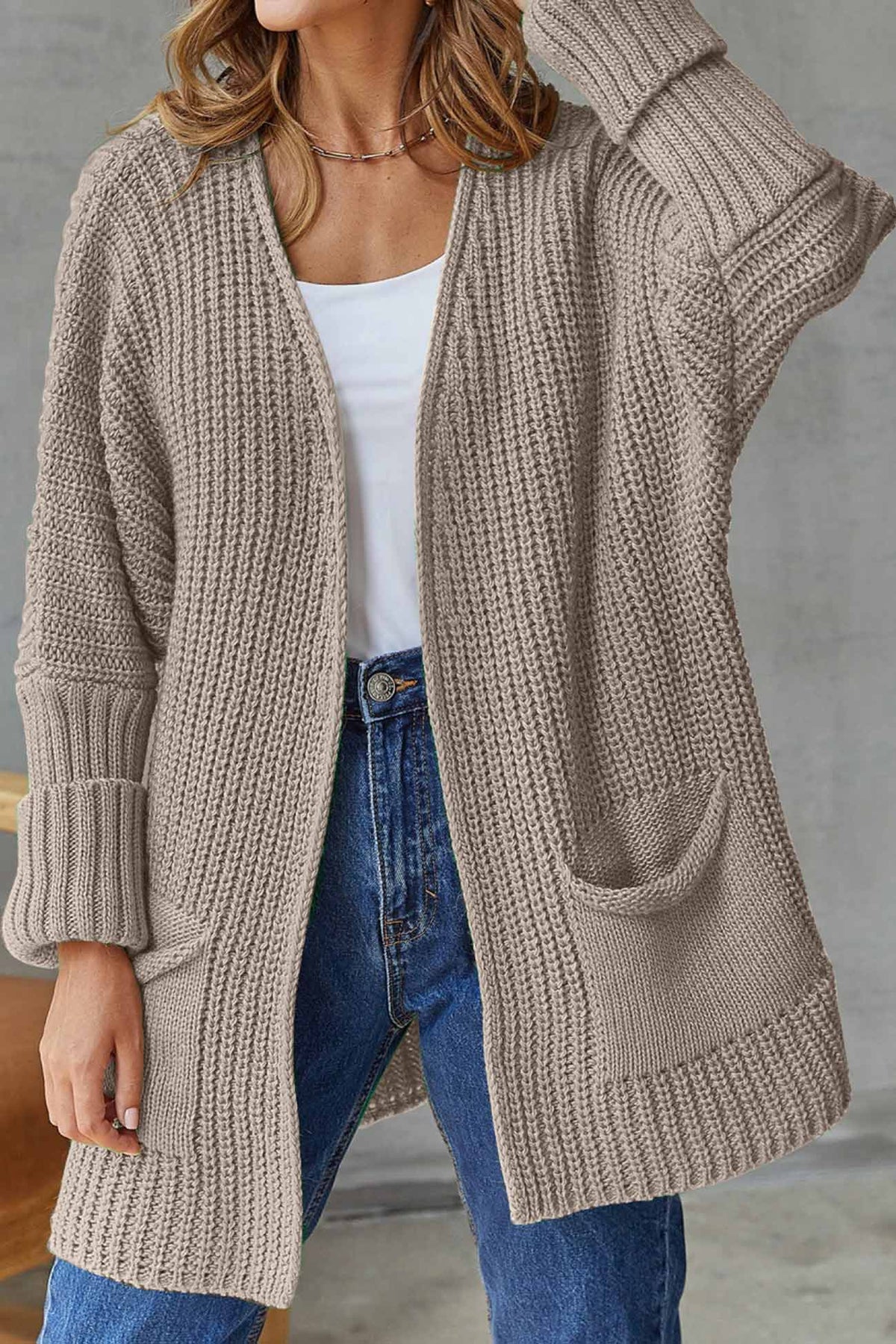 Women's Open-Front Knitted Cardigan