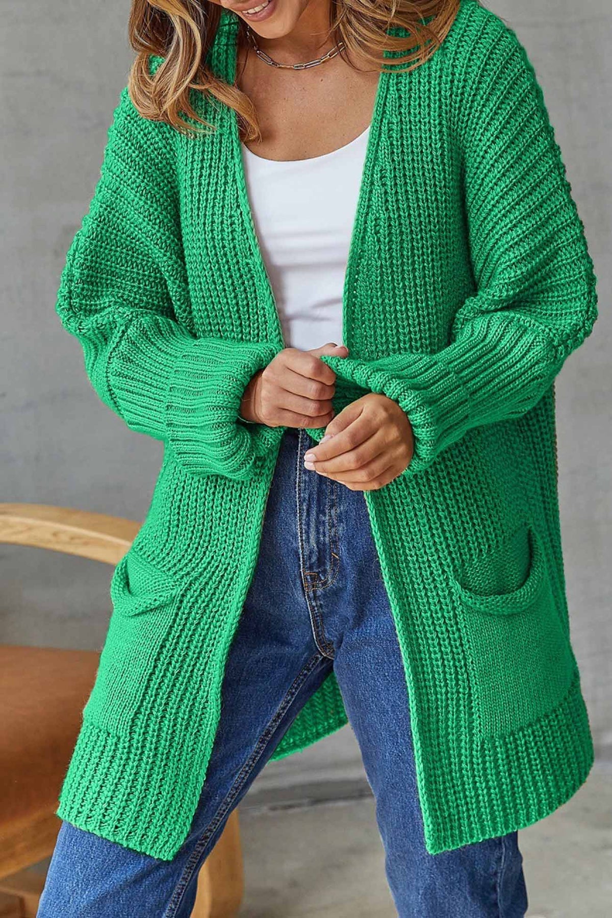 Women's Open-Front Knitted Cardigan