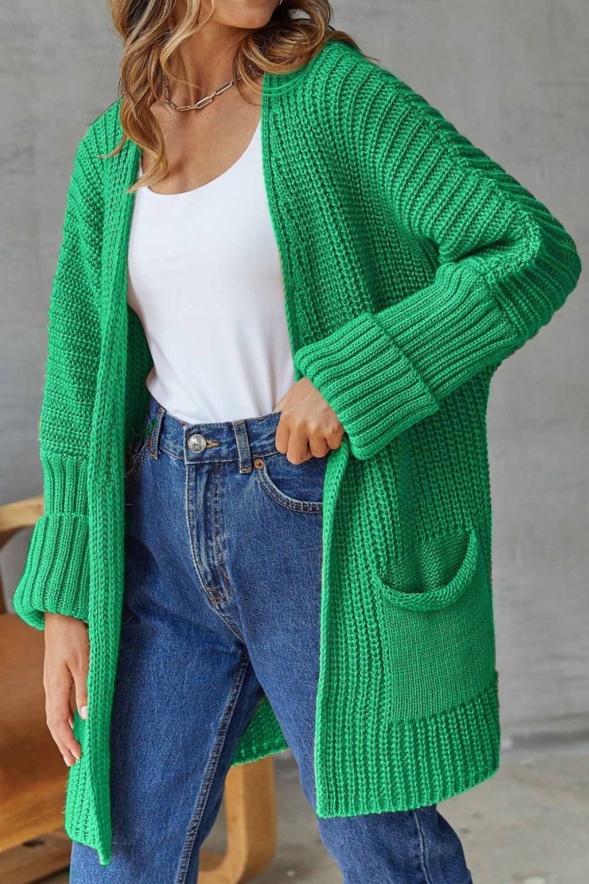 Women's Open-Front Knitted Cardigan