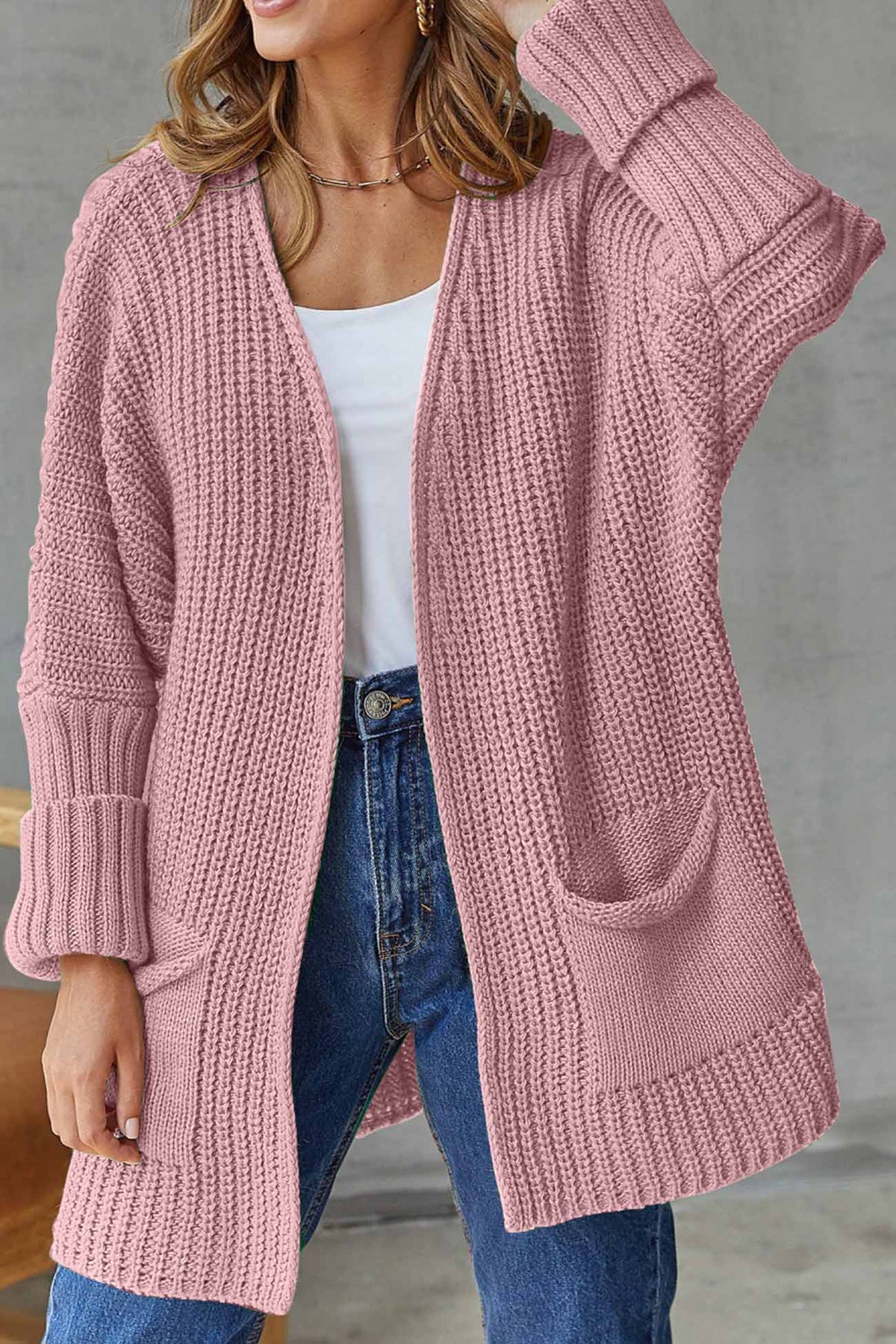 Women's Open-Front Knitted Cardigan