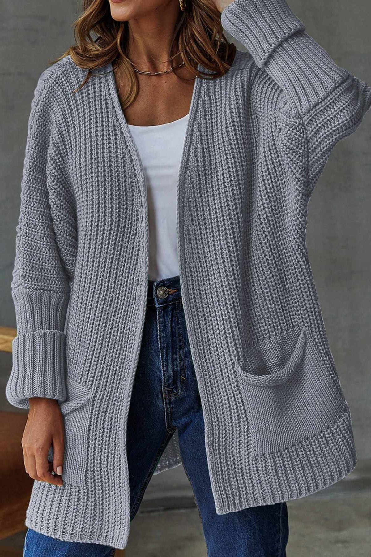 Women's Open-Front Knitted Cardigan