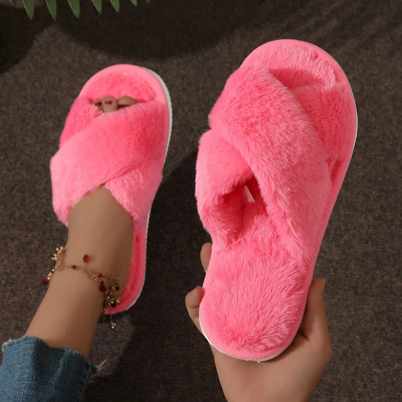 Women's Open-Toe Cross-Strap Slippers