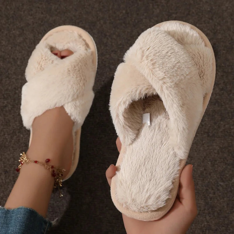 Women's Open-Toe Cross-Strap Slippers