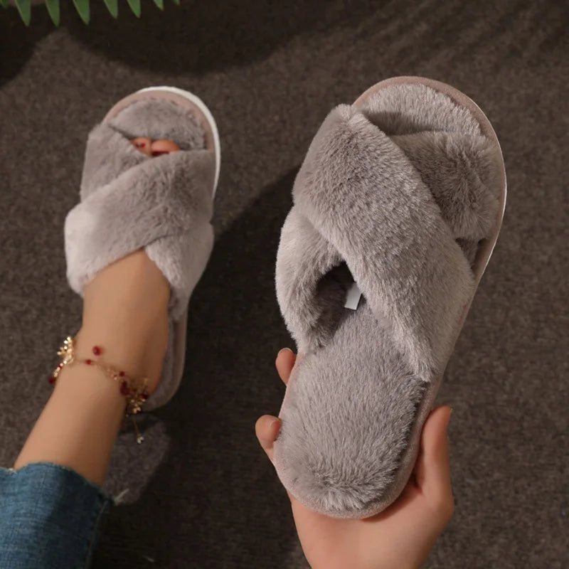 Women's Open-Toe Cross-Strap Slippers