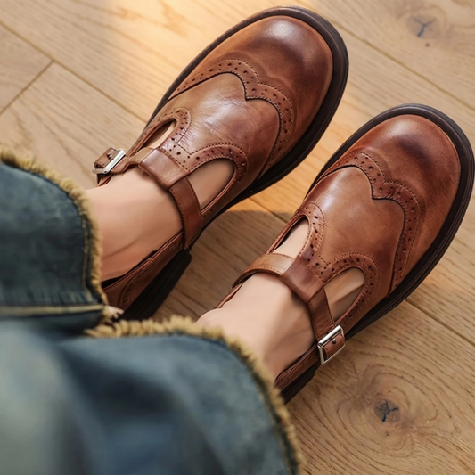 Women's Orthopedic Leather Mary Jane Shoes | Comfortable All-Day Footwear