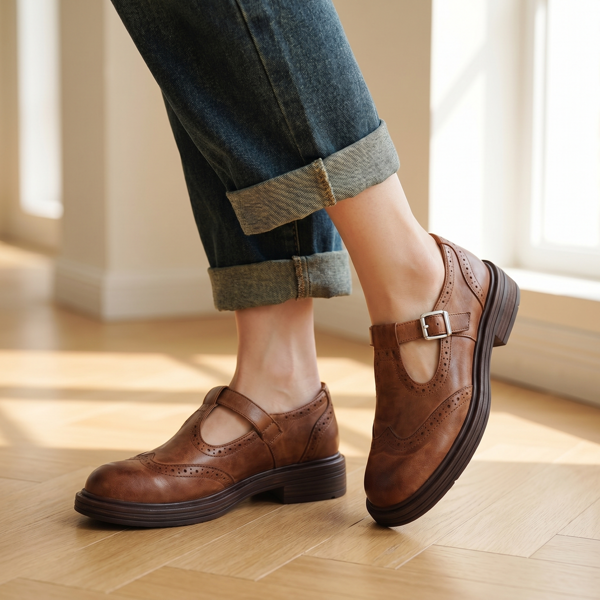 Women's Orthopedic Leather Mary Jane Shoes | Comfortable All-Day Footwear