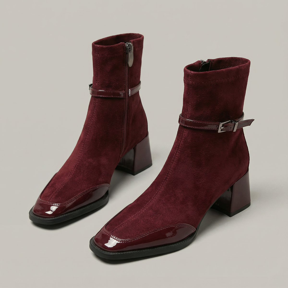 Women's Orthopedic Square Toe Ankle Boots