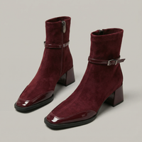 Women's Orthopedic Square Toe Ankle Boots