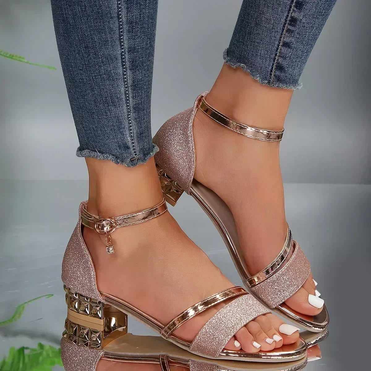 Women's Orthopedic Strappy Glitter Sandals