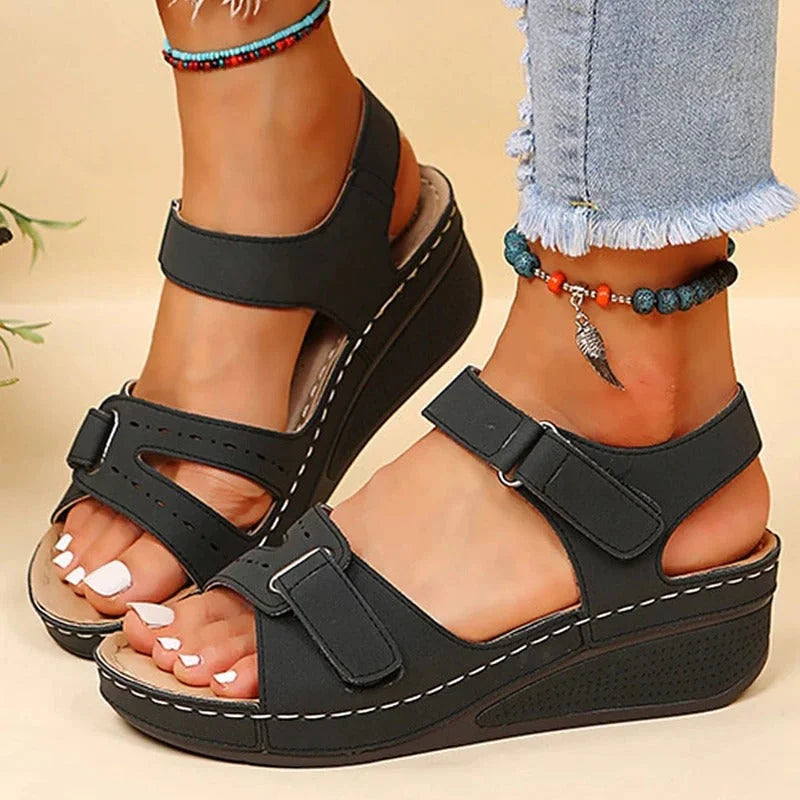Women's Orthopedic Wedge Sandals with Adjustable Straps