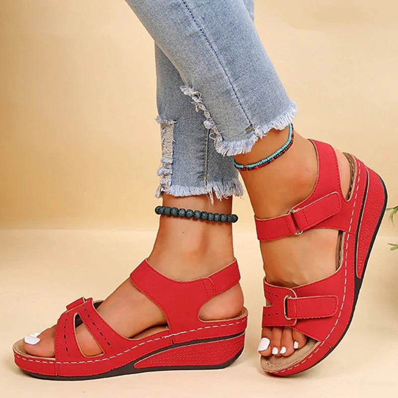 Women's Orthopedic Wedge Sandals with Adjustable Straps
