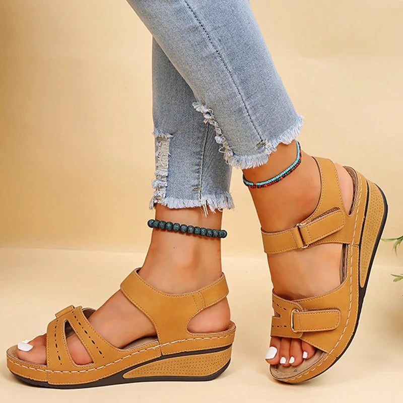 Women's Orthopedic Wedge Sandals with Adjustable Straps