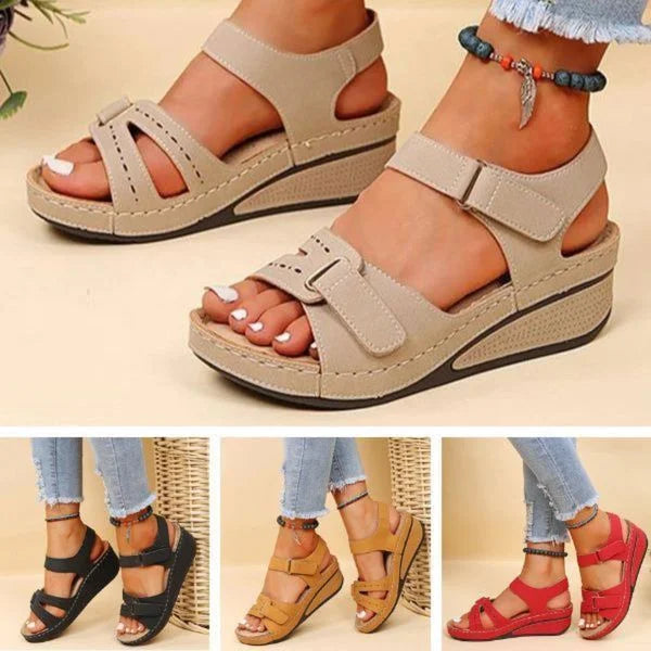 Women's Orthopedic Wedge Sandals with Adjustable Straps