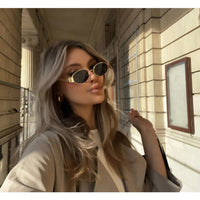 Women's Oval Sunglasses with Gold Frame