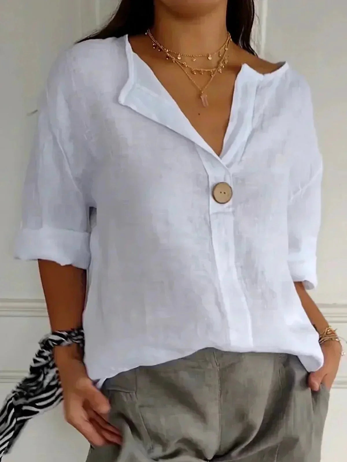 Women's Oversized Button-Up Blouse