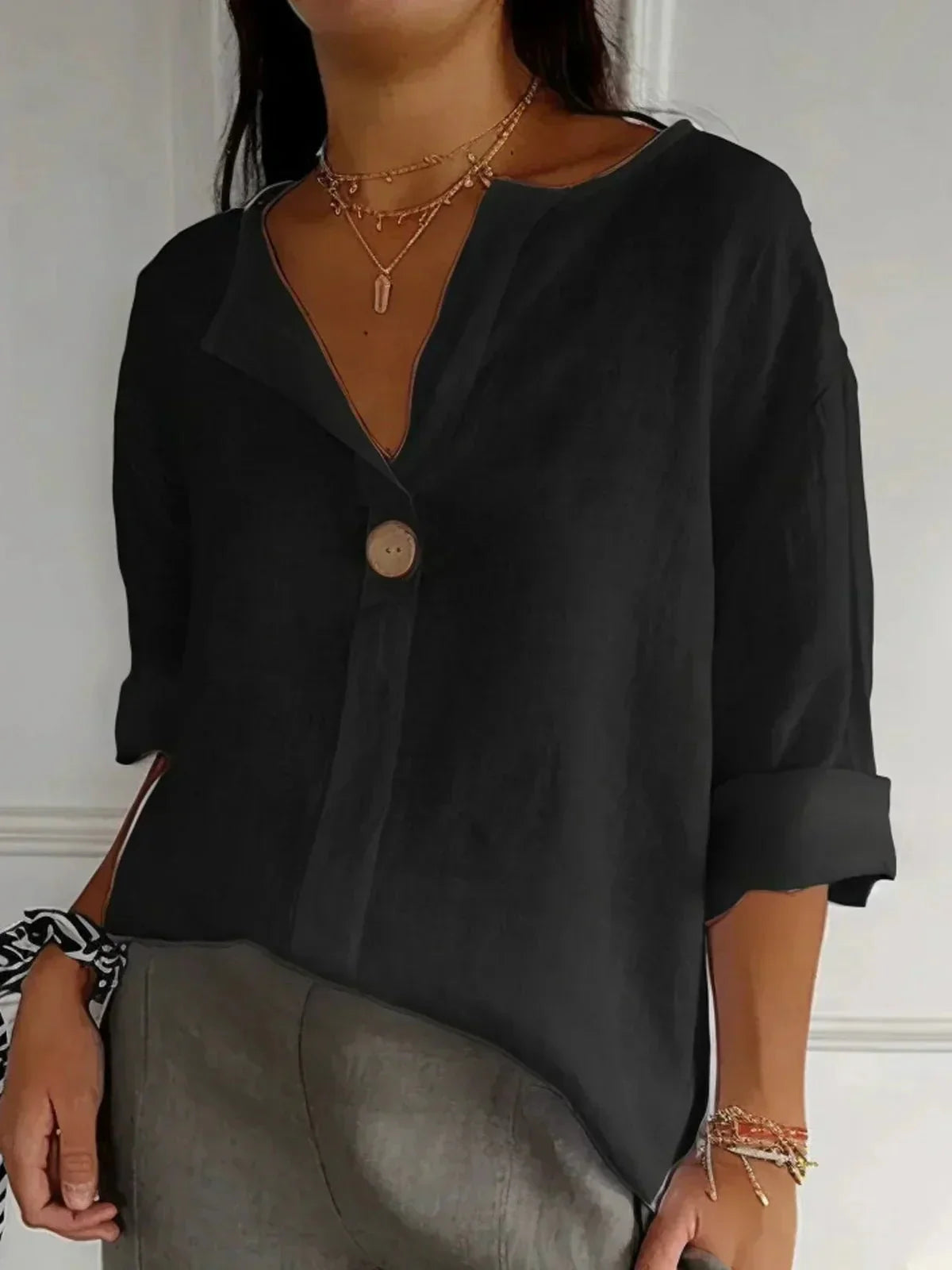 Women's Oversized Button-Up Blouse