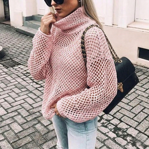 Women's Oversized Chunky Knit Turtleneck Jumper