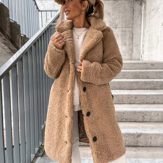 Women's Oversized Long Teddy Coat