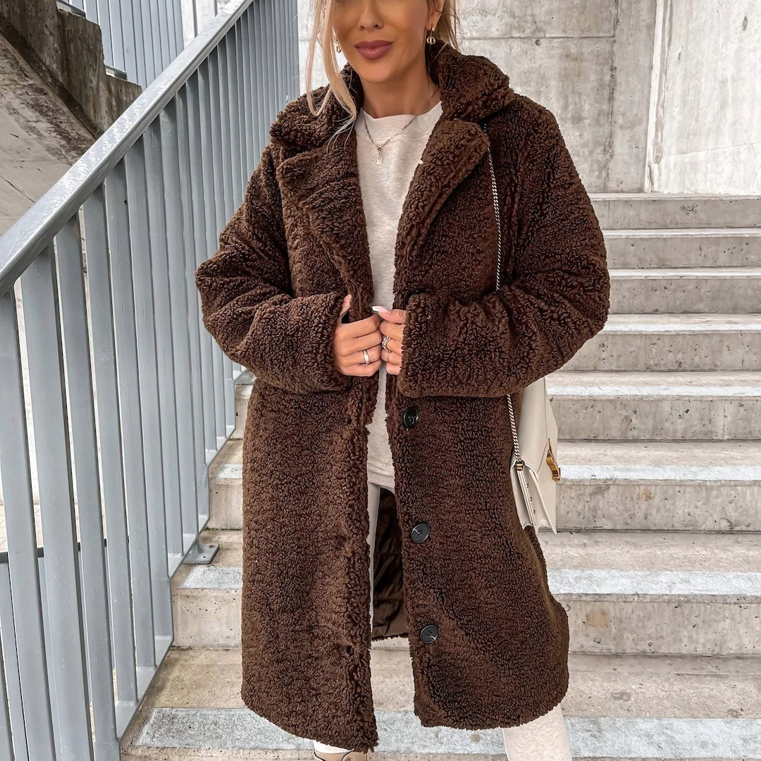 Women's Oversized Long Teddy Coat