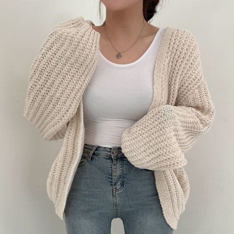 Women's Oversized Open-Front Cardigan