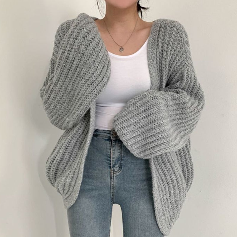 Women's Oversized Open-Front Cardigan