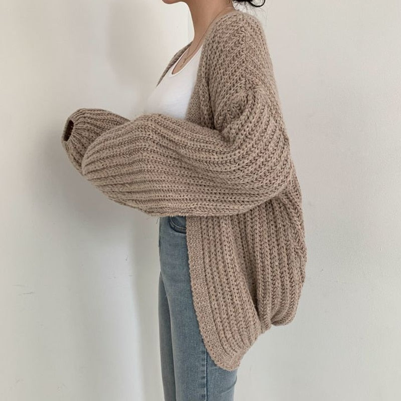 Women's Oversized Open-Front Cardigan