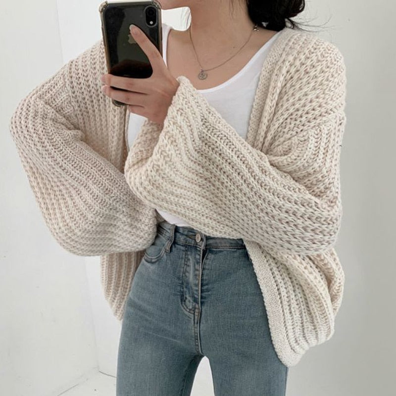Women's Oversized Open-Front Cardigan