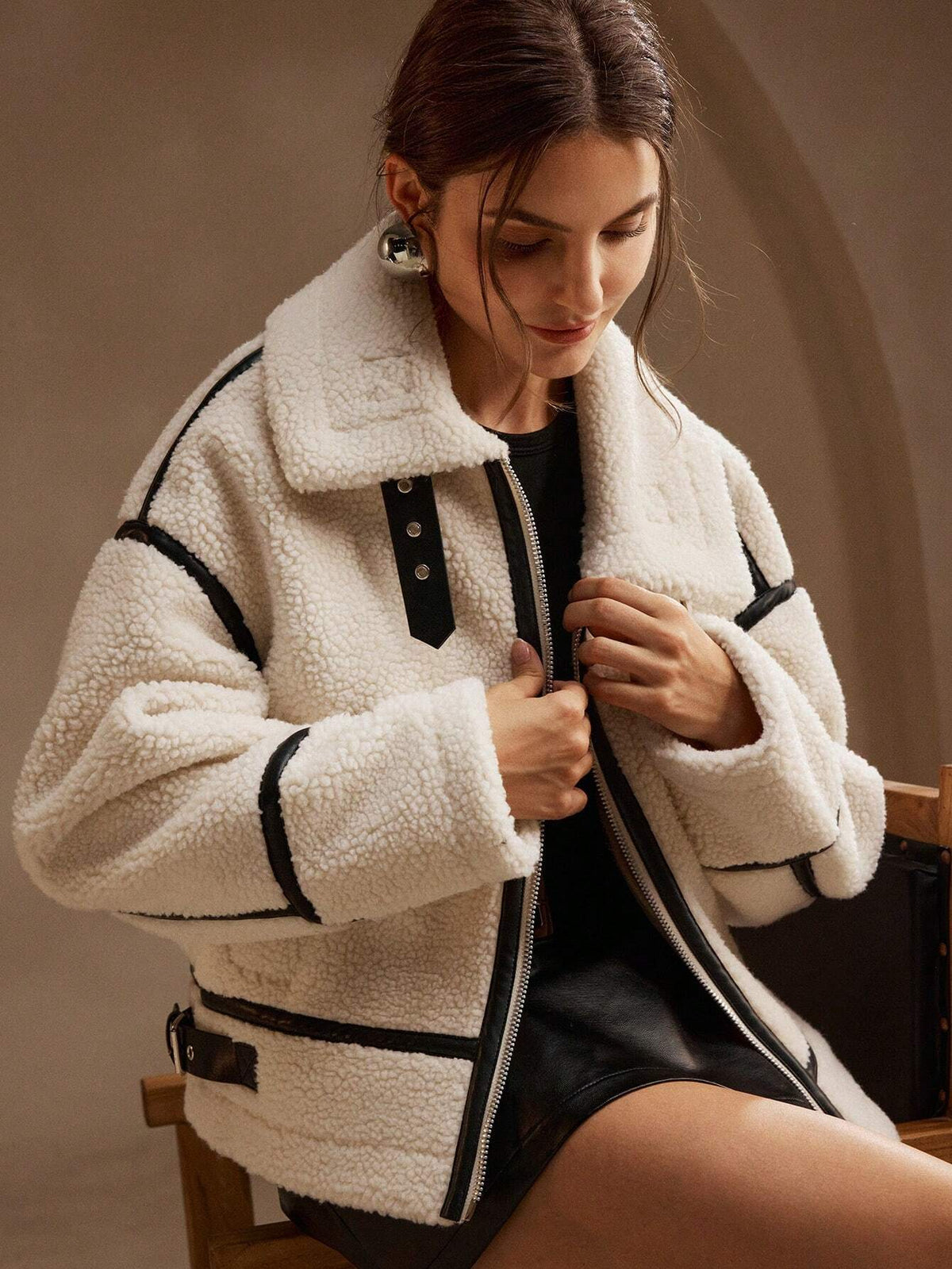 Women's Oversized Sherpa Jacket