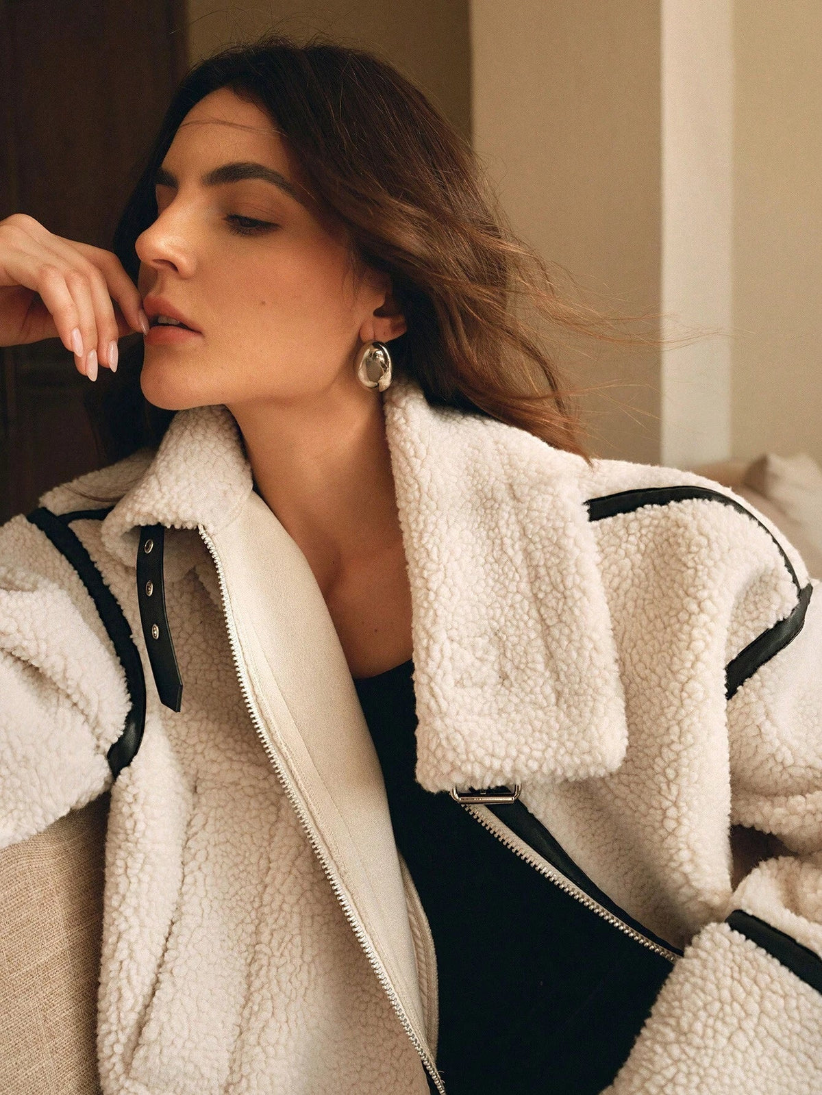 Women's Oversized Sherpa Jacket