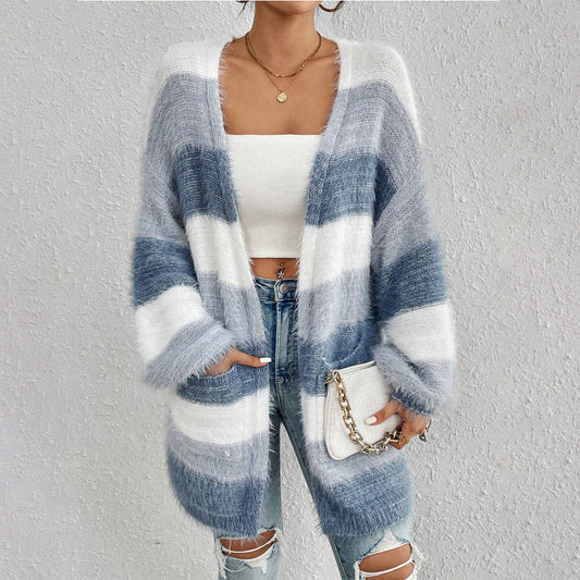 Women's Oversized Striped Cardigan