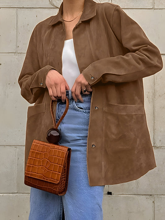 Women's Oversized Trendy Suede Style Jacket