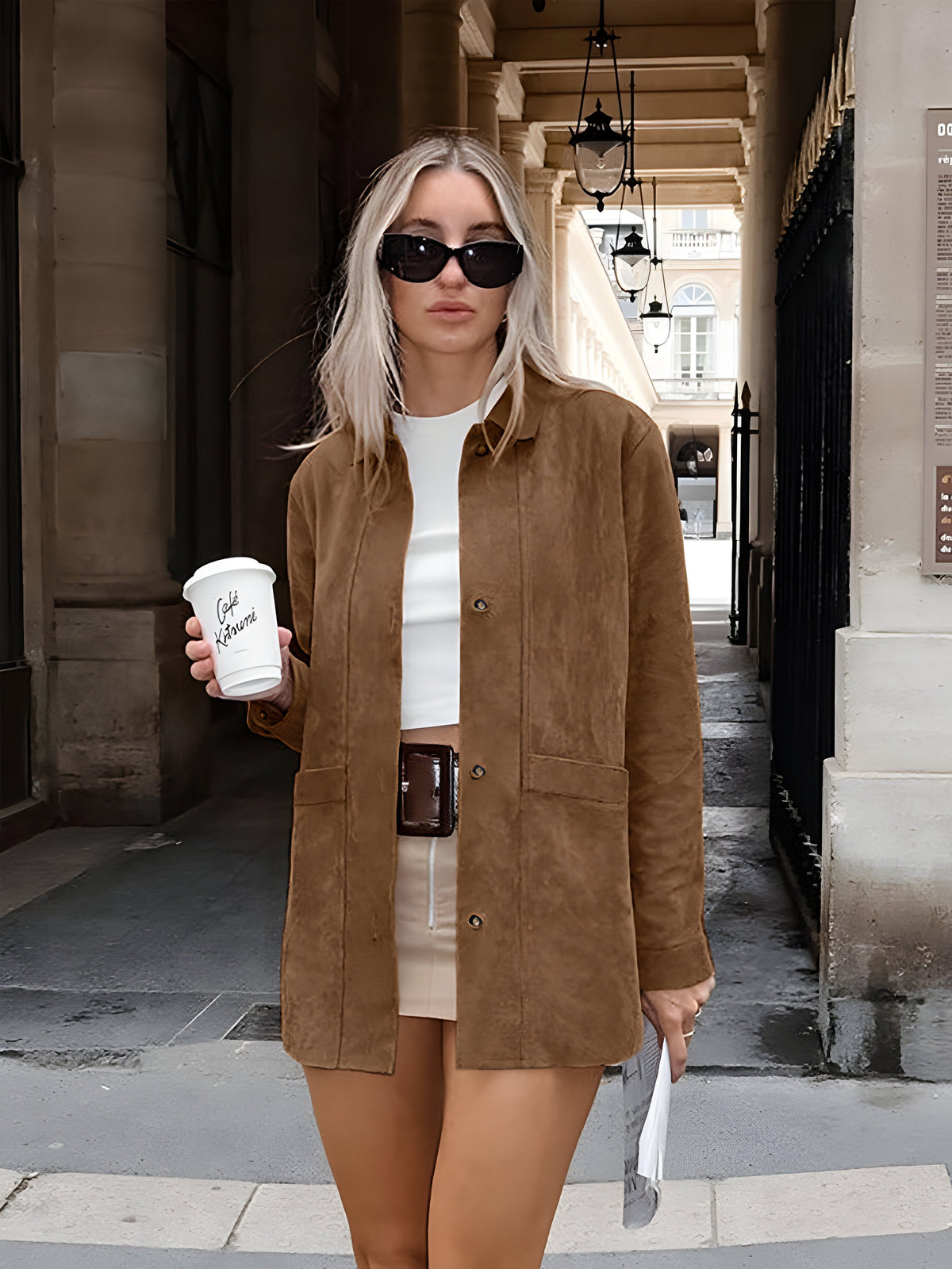 Women's Oversized Trendy Suede Style Jacket