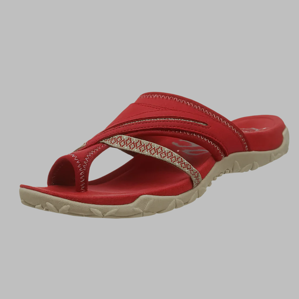 Women's Padded Crossover Toe Ring Sandals