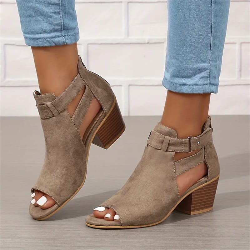 Women's Peep-Toe Ankle Boots