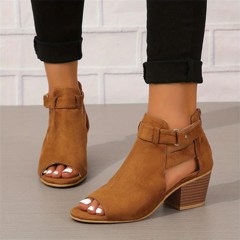 Women's Peep-Toe Ankle Boots
