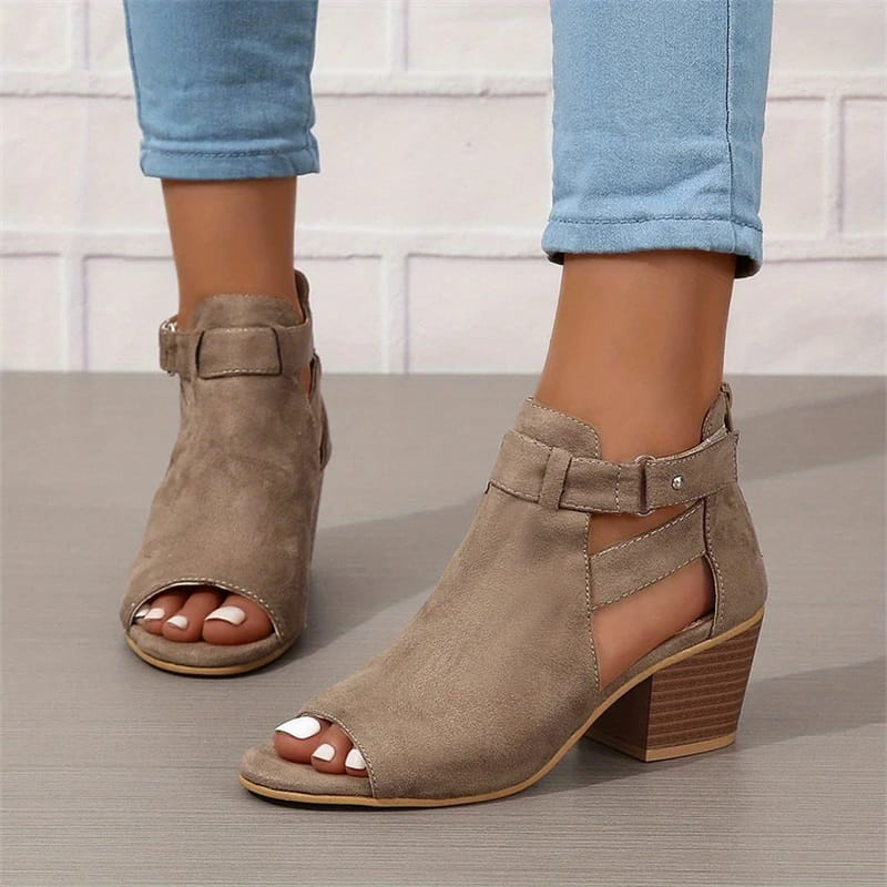 Women's Peep-Toe Ankle Boots