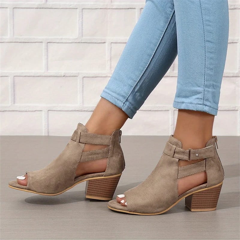 Women's Peep-Toe Ankle Boots