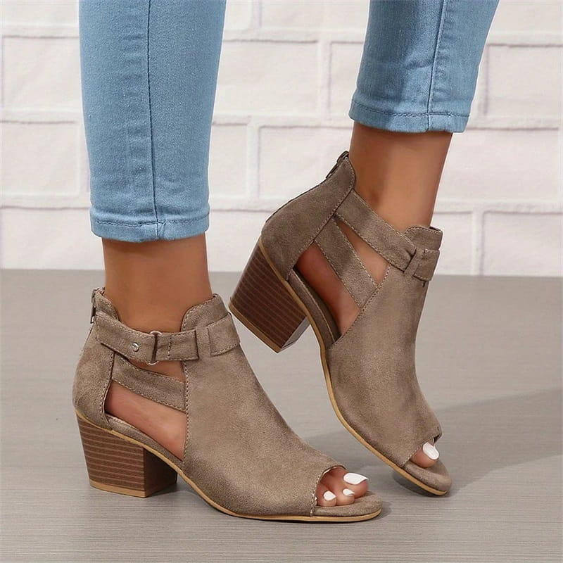 Women's Peep-Toe Ankle Boots