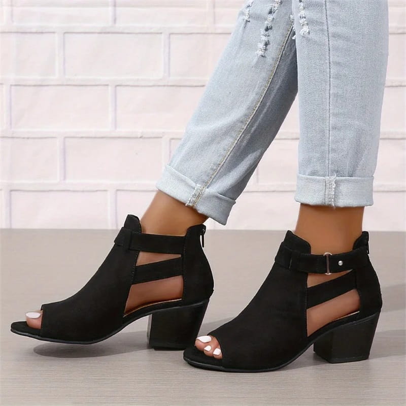 Women's Peep-Toe Ankle Boots