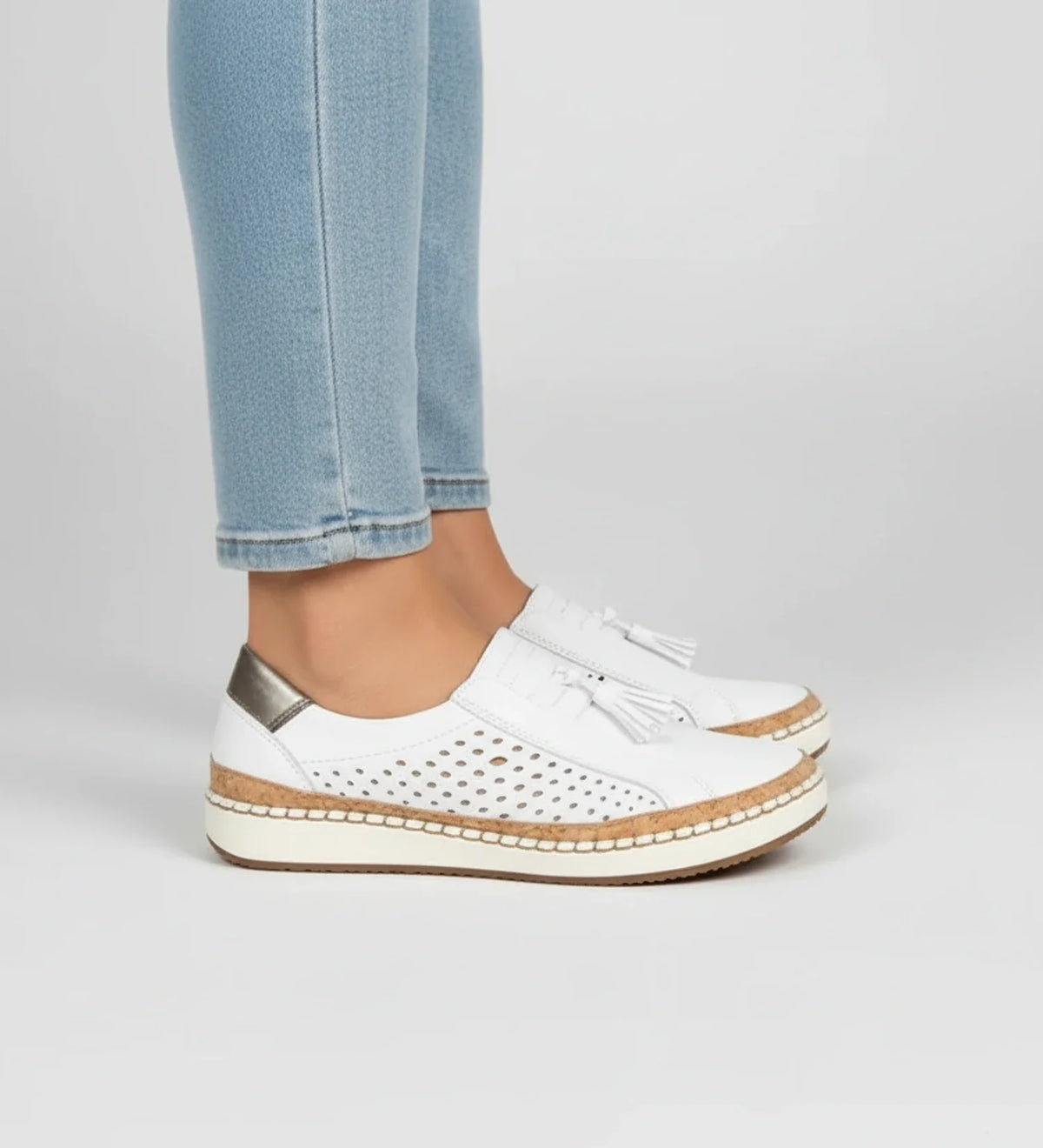 Women's Perforated Slip-On Tassel Loafer Sneakers