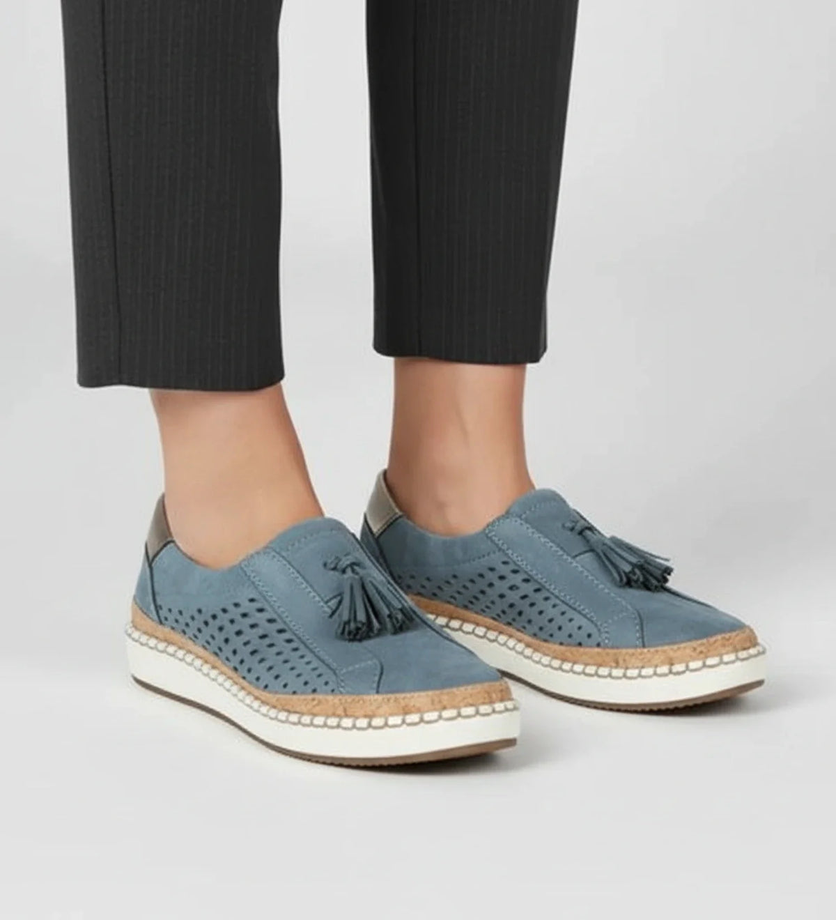 Women's Perforated Slip-On Tassel Loafer Sneakers