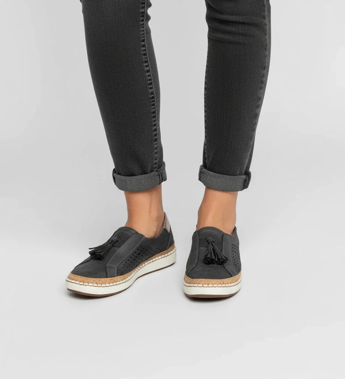 Women's Perforated Slip-On Tassel Loafer Sneakers