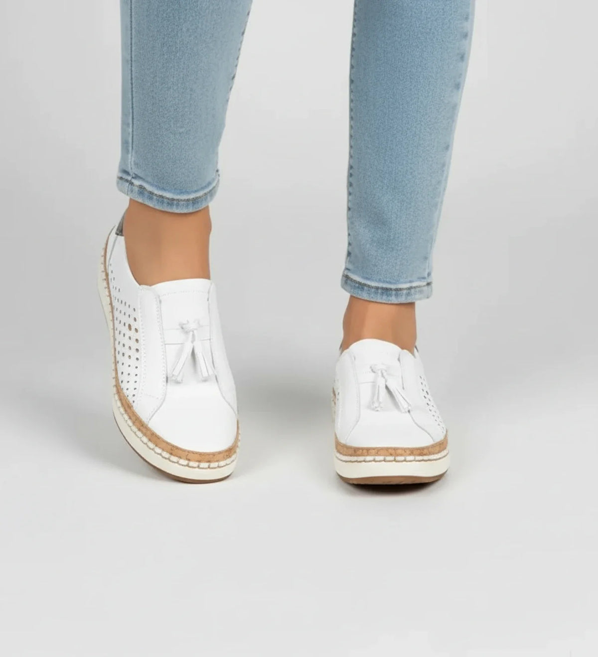 Women's Perforated Slip-On Tassel Loafer Sneakers