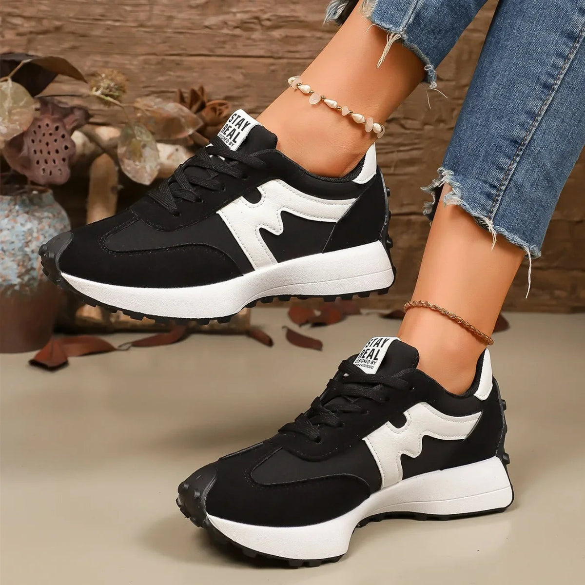 Women's Platform Lace-Up Athletic Sneakers