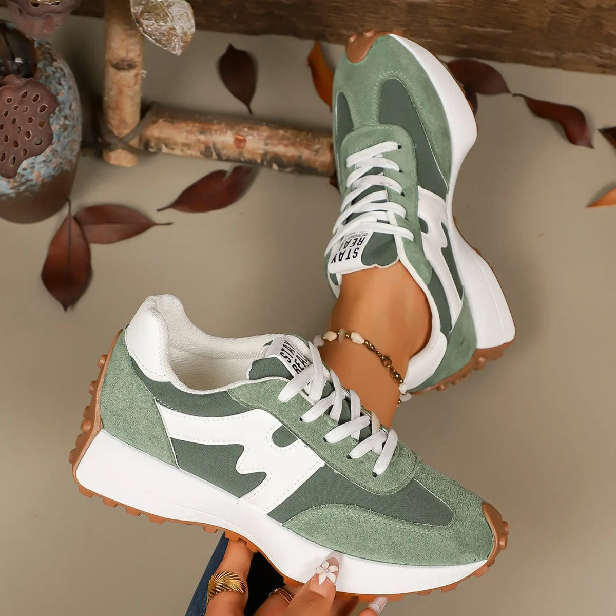 Women's Platform Lace-Up Athletic Sneakers