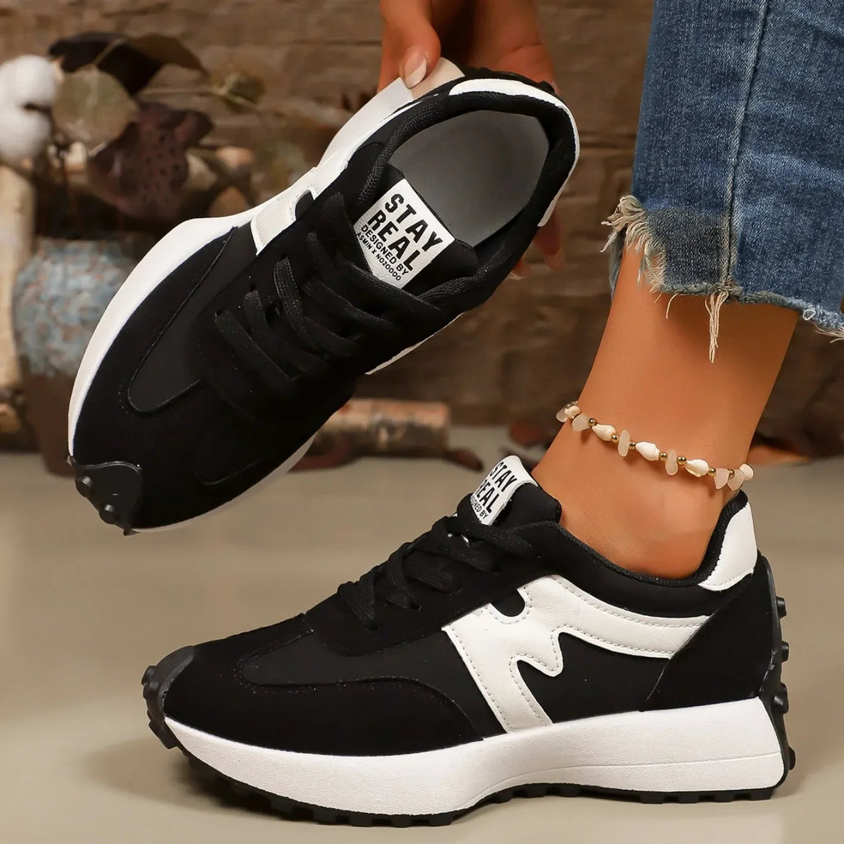 Women's Platform Lace-Up Athletic Sneakers