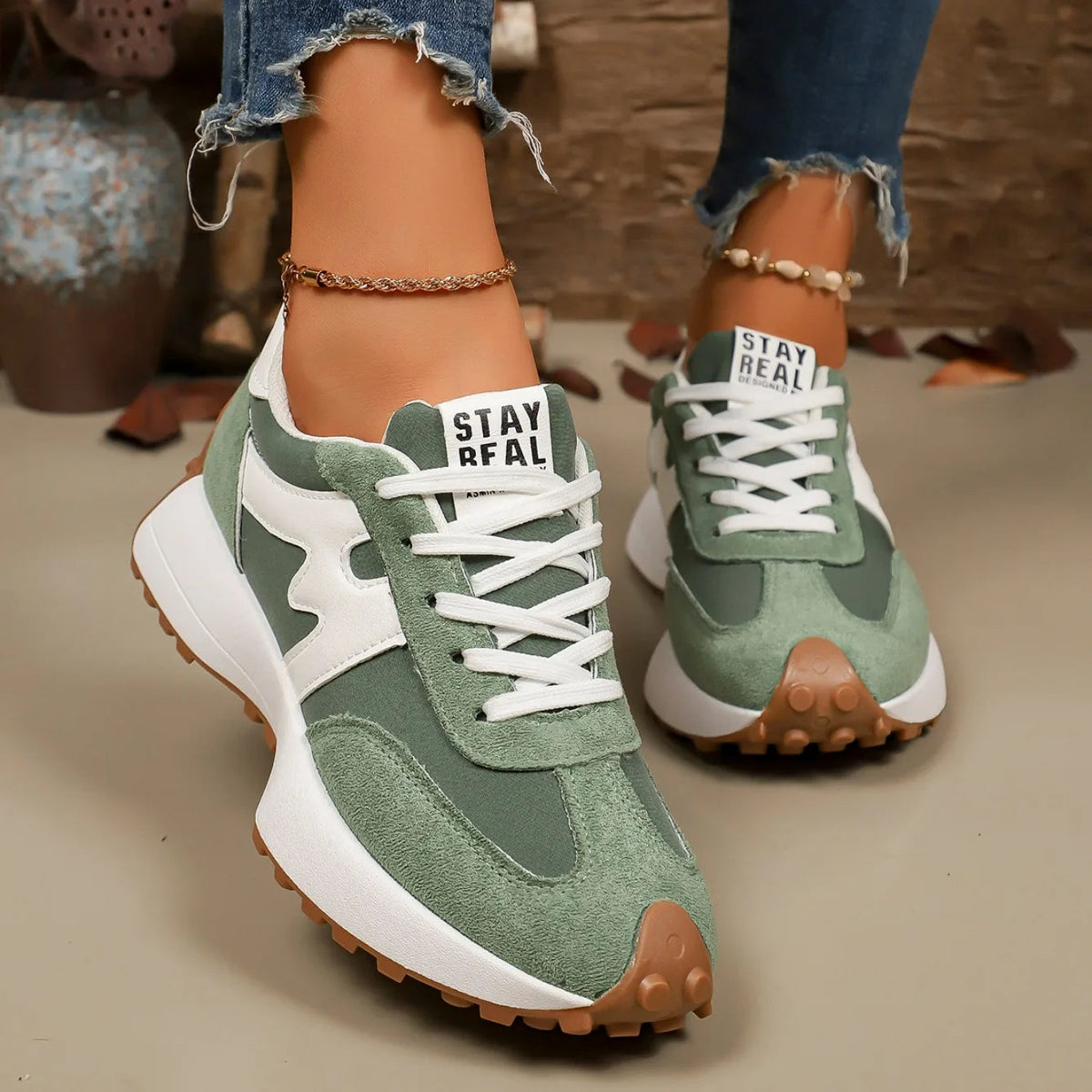 Women's Platform Lace-Up Athletic Sneakers