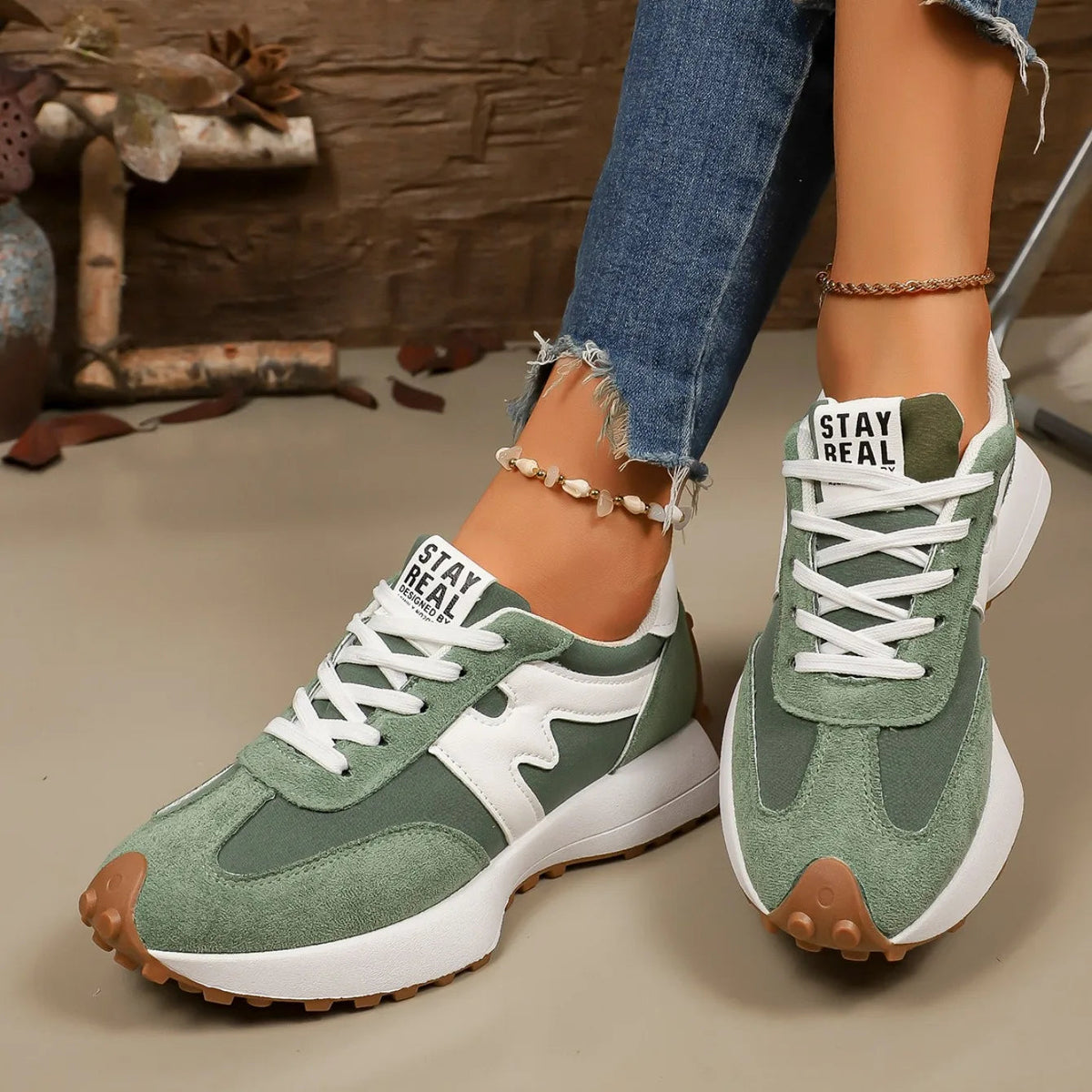Women's Platform Lace-Up Athletic Sneakers