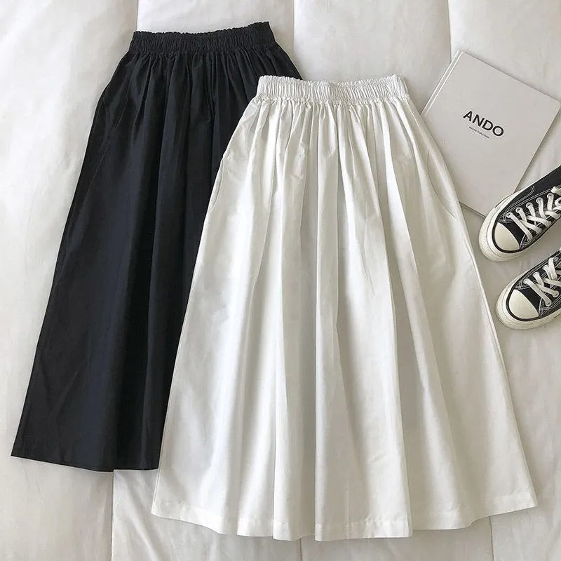 Women's Pleated A-Line Midi Skirt – Comfortable Elegance